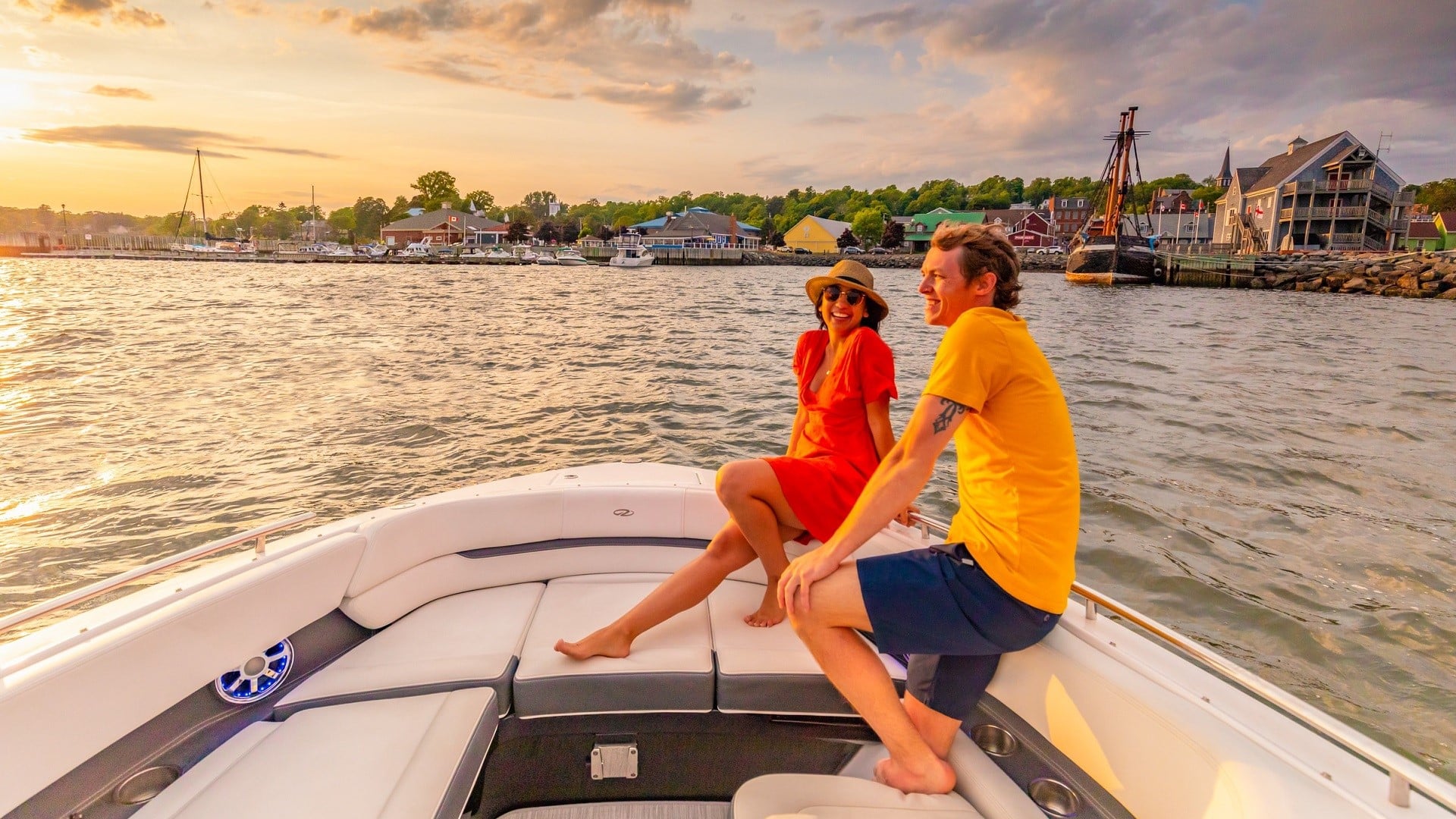 Couple on a sailboat