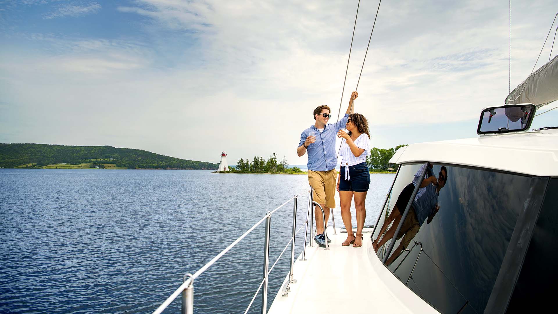 Couple on a yacht